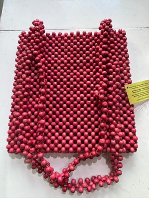 Red Wooden Beeds bag