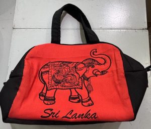 Box Bag with Elephant Embroidery