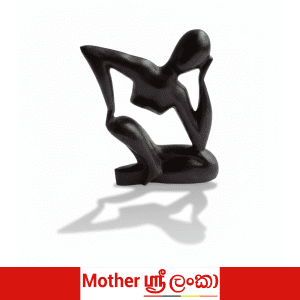 Abstract Thinking Man Wooden Sculpture – Handcrafted Sri Lankan Décor