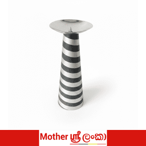 Handmade Sri Lankan Candle Holder – Striped Minimalist Decor Piece