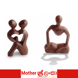 Sri Lankan Hand-Carved Wooden Meditation & Unity Sculpture Set