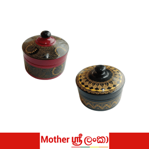 Handcrafted Sri Lankan Lacquerware Storage Box – Traditional Kandyan Design (Red & Black Variations)