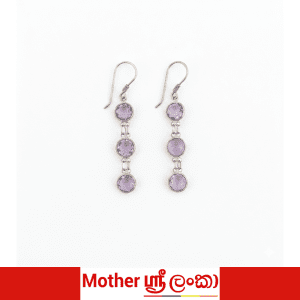Three stone Amethyst Hanging Earing