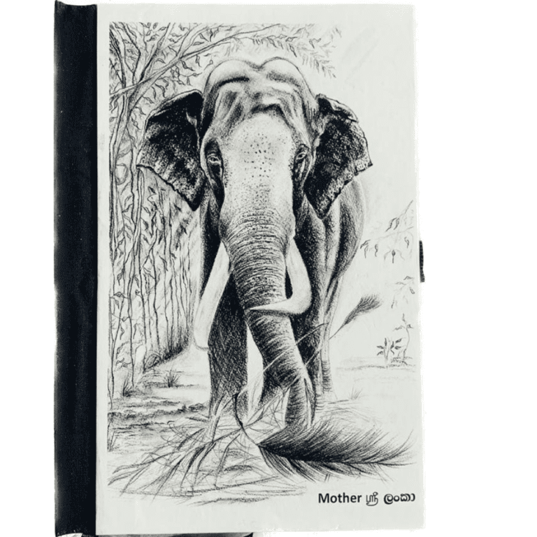 Elephant Dung Notebook with Hand paint Elephant Mother Sri Lanka