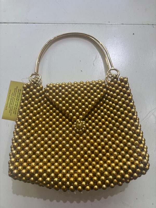 Gold Beige Beads Bag