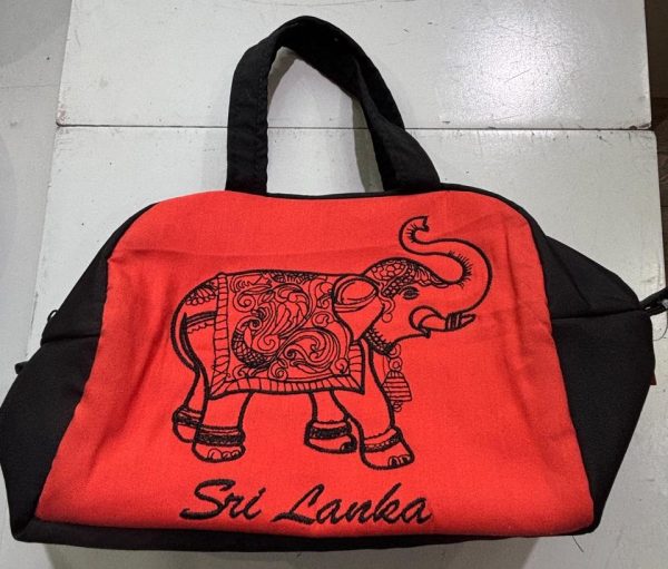 Box Bag with Elephant Embroidery