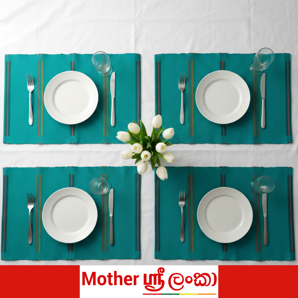 Ceylon Heritage Handwoven Placemats – Set of 4 (Two Color Variations) - Image 2