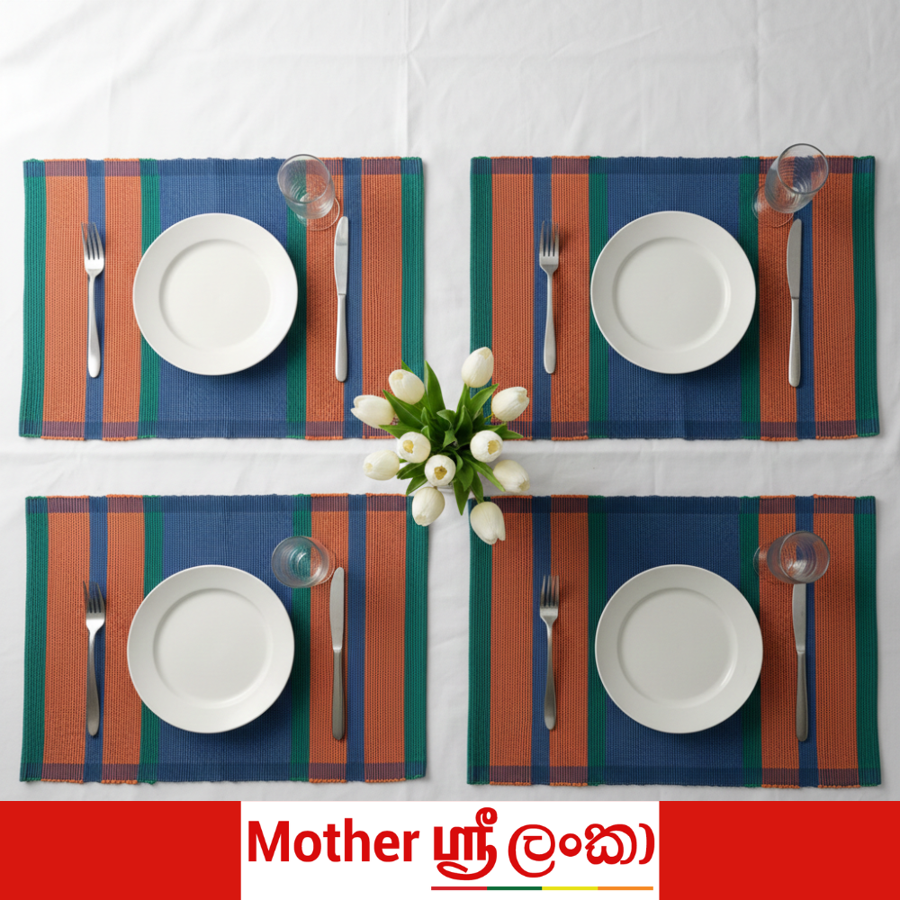Ceylon Heritage Handwoven Placemats – Set of 4 (Two Color Variations) - Image 3
