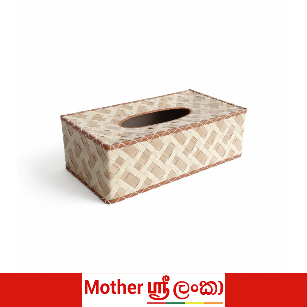 Handwoven Sri Lankan Reed Tissue Box Cover – Natural Palm Leaf ...