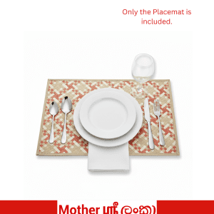Rectangular Handwoven Placemat – Natural & Terracotta