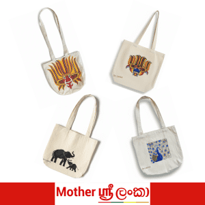 Sri Lankan Traditional Art Canvas Tote Bag – Eco Friendly Reusable Bag