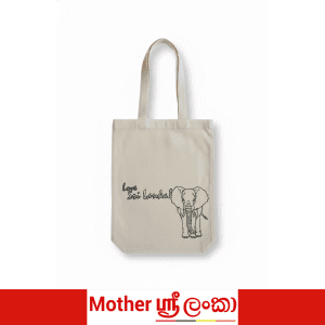 Love Sri Lanka Elephant Canvas Tote Bag – Minimal Line Art Design