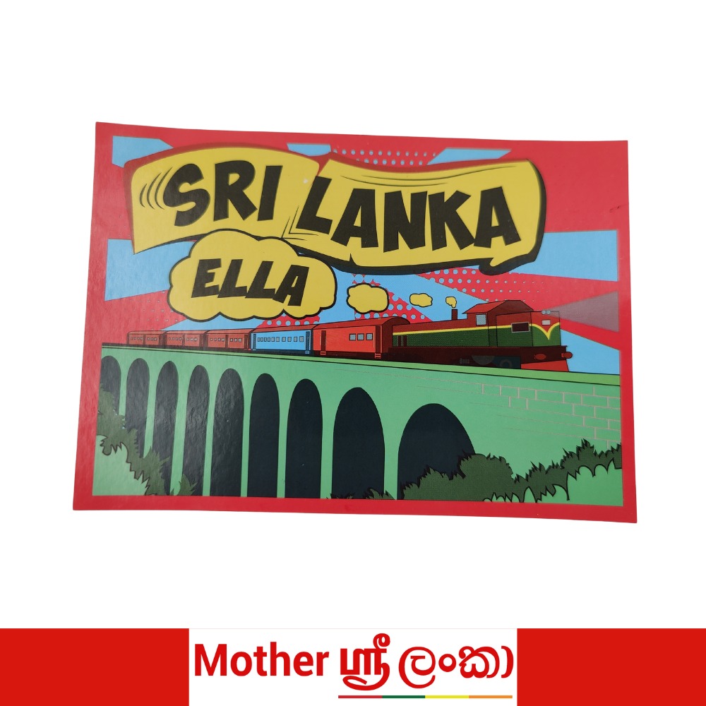 Sri Lanka Ella Train Illustrated Postcard – Vintage Travel Art